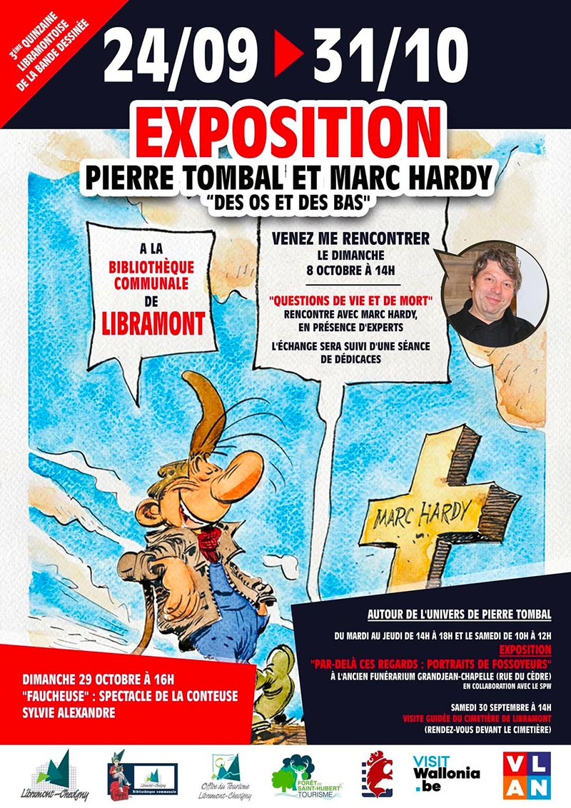 Expo Des os et des bas - <i>Pierre Tombal</i> / Marc Hardy à Mons
